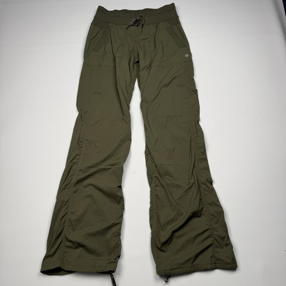 Lululemon Pants Womens 4 Green Dance Studio Track Pants Ruched Leg Drawstring